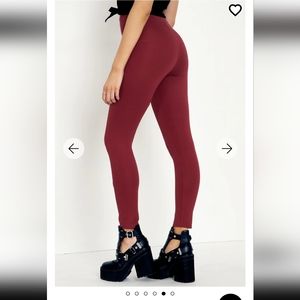 Red Unzipped HW Pants